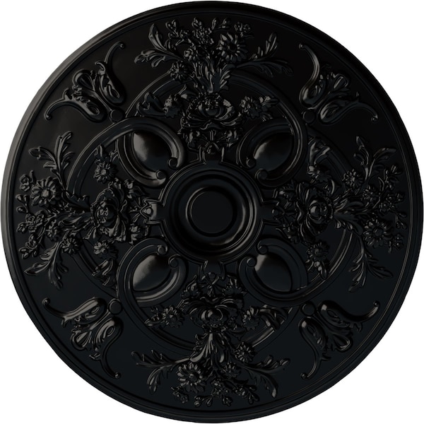 Ekena Millwork Baile Ceiling Medallion (Fits Canopies up to 6"), Hand-Painted Jet Black, 31 1/4"OD x 2 1/4"P CM31BABLF - main